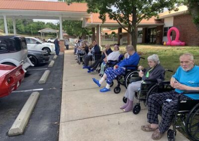 residents at the car show