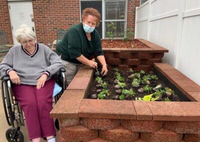 residents gardening