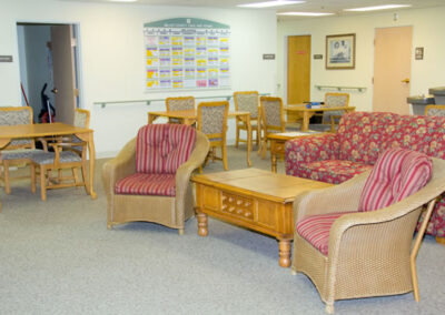 lounge area with couch and tables