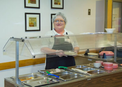 lady serving lunch