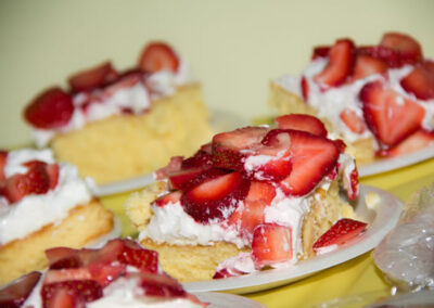 dessert with strawberries