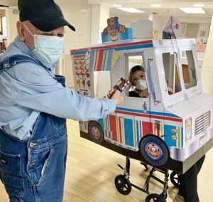 ice cream truck with resident