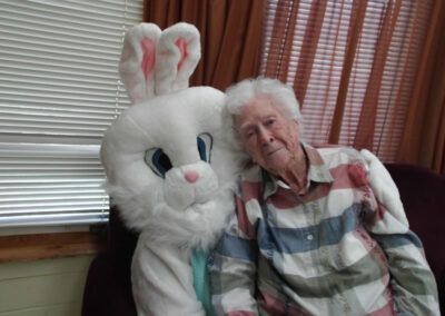 resident with the easter bunny