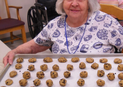 resident making cookies